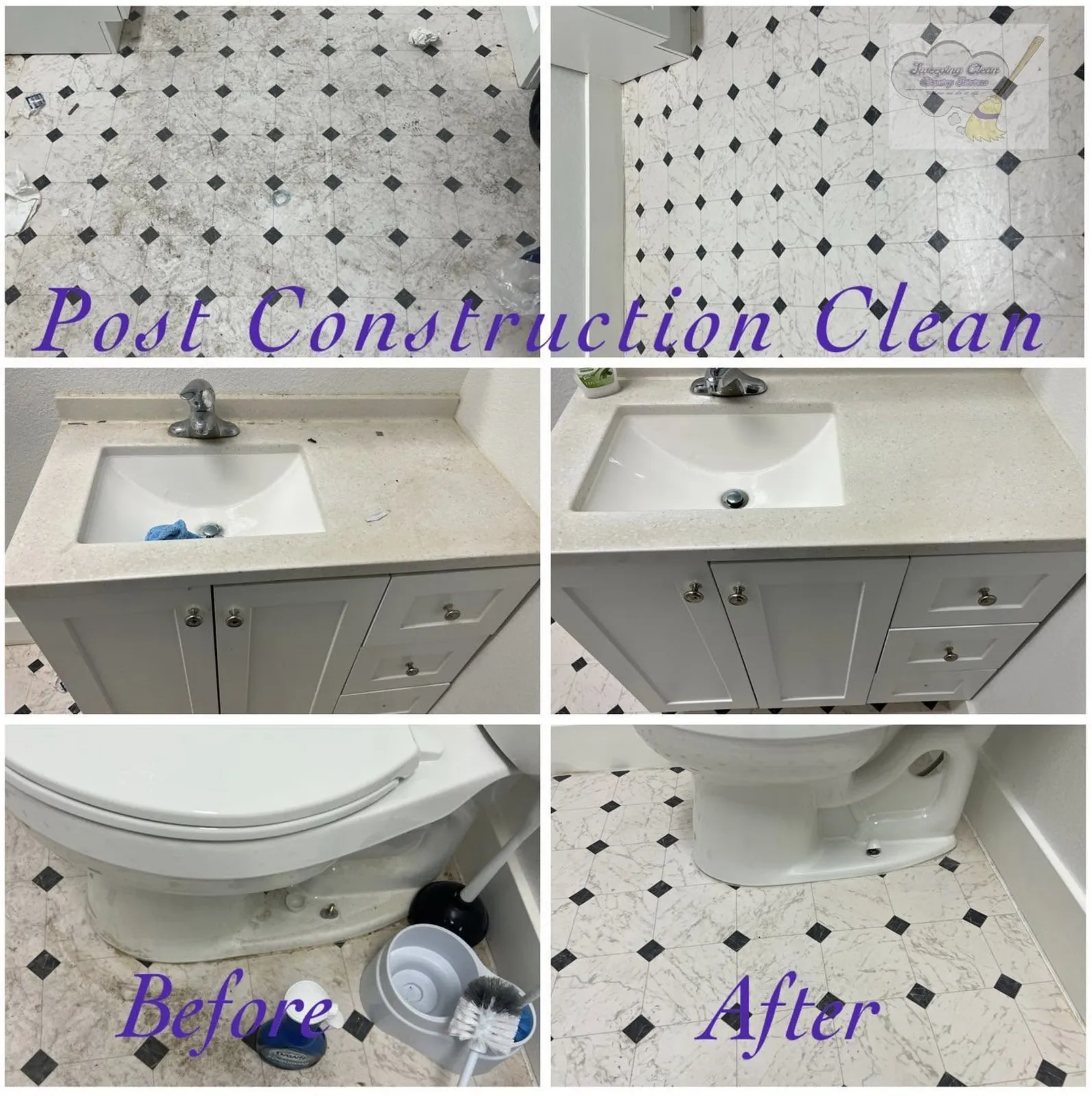 Post-construction clean — before and after by Sweeping Clean