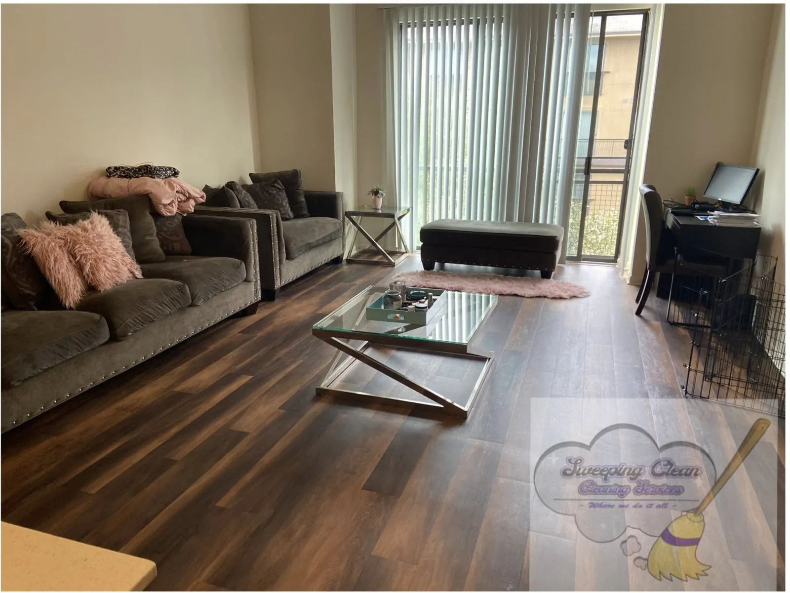 Living room cleaned by Sweeping Clean